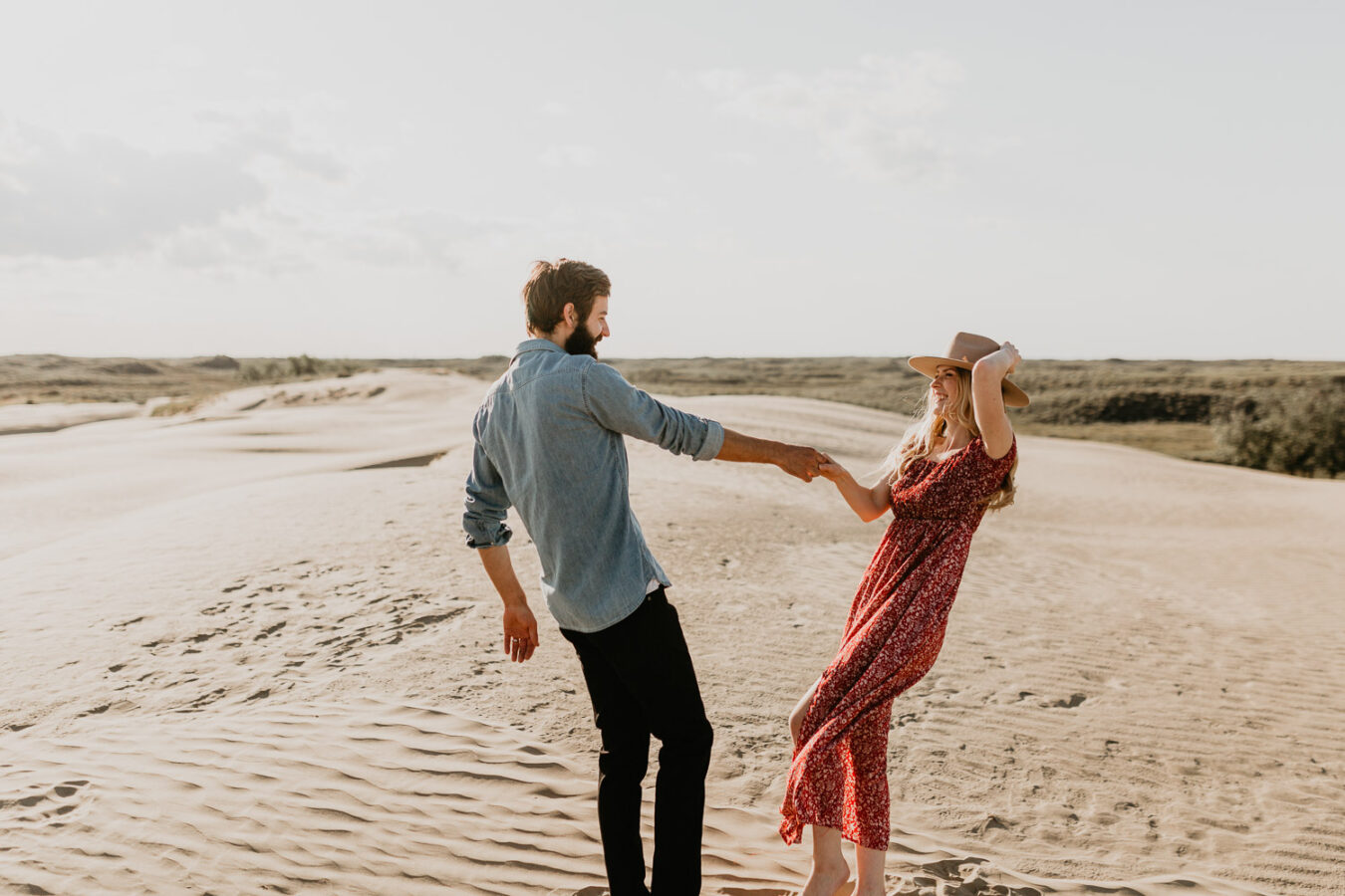 Sand dunes-couples-sunset-session