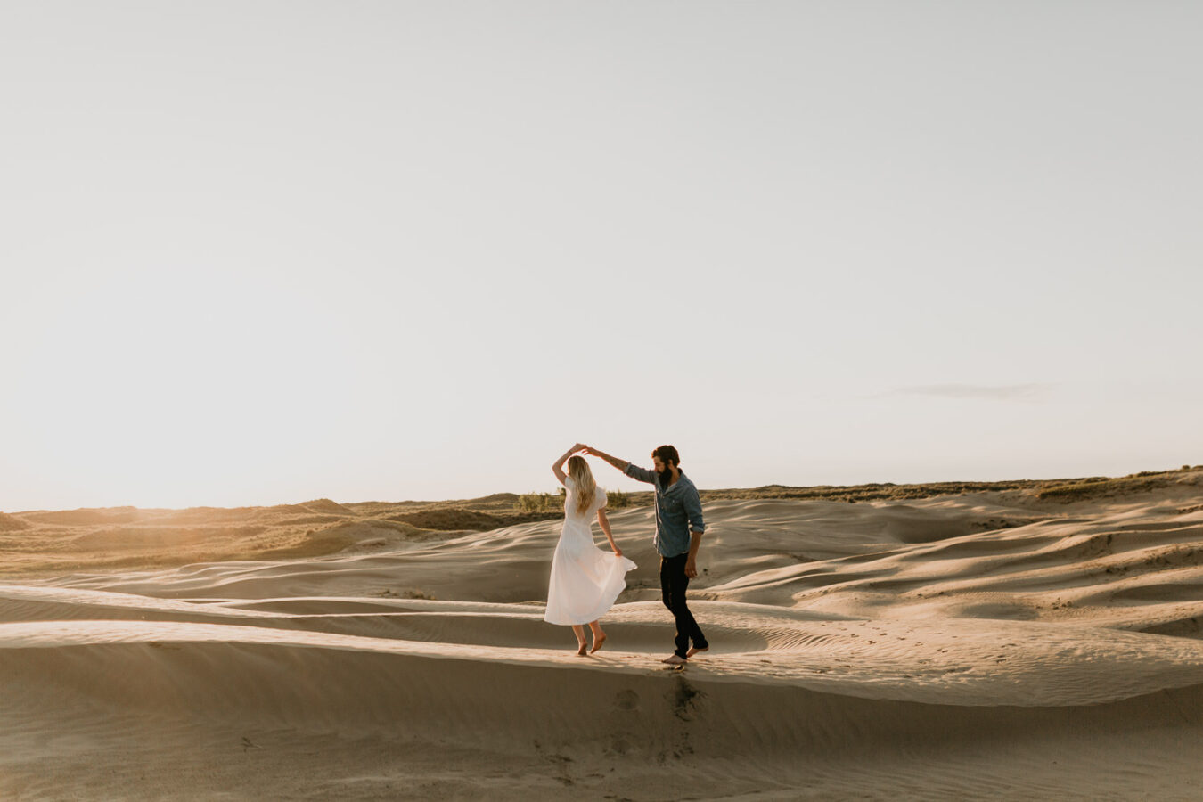 Sand dunes-couples-sunset-session